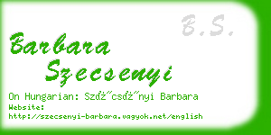 barbara szecsenyi business card